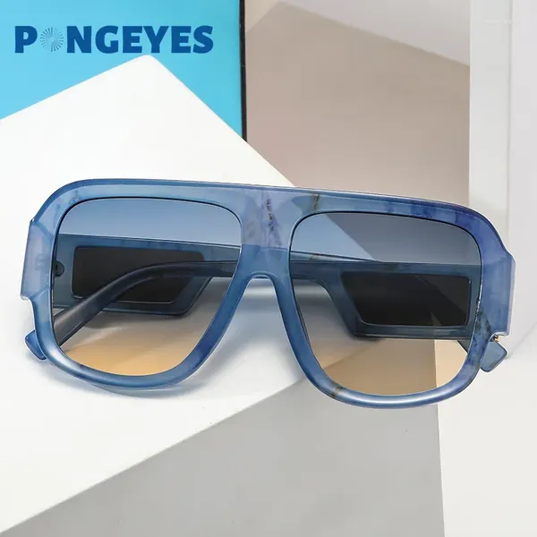 Óculos de sol 2023 Trendy Grandizy Square Vintage Brand Designer Sun Glasses Big Frame Gradient Shades Gafas de Sol Hombre Eyewear