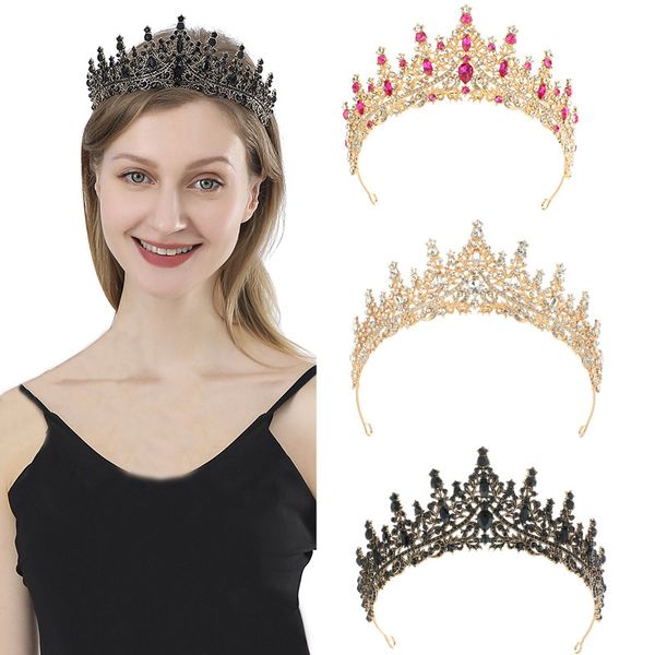 Cristais Cabeças de casamento Acessórios de casamento coroas prateadas tiaras rinstones peças de cabeça para quinceanera coroa