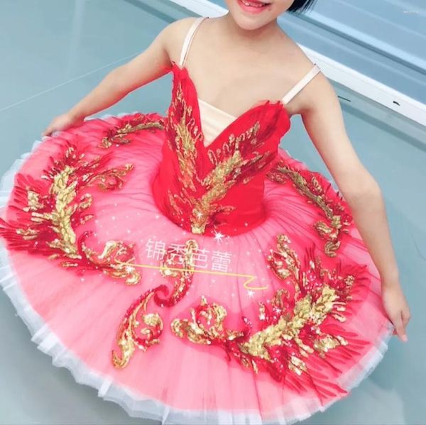 Abbigliamento da palco Tutù professionale per balletto Verde Bambini Adulti Il lago dei cigni Pancake Tutu Donna Ragazza Ballerina Costumi Danza