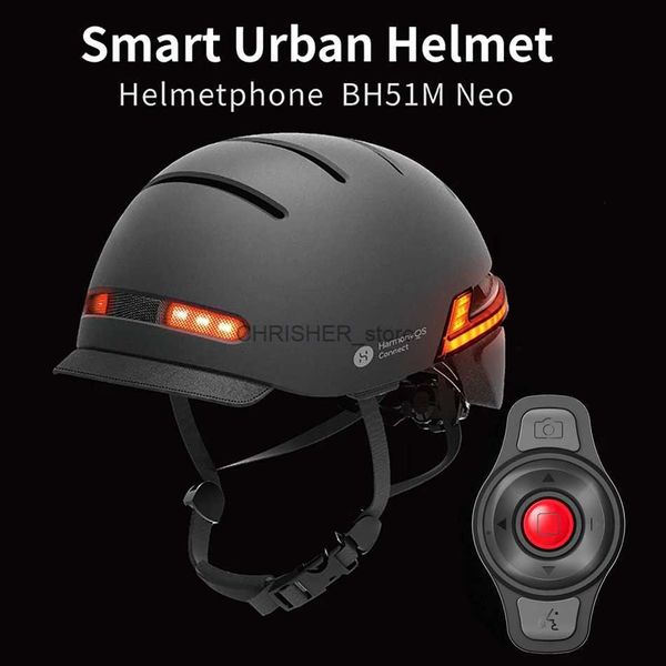 Capacetes de escalada 2023 BH51M Capacete de bicicleta inteligente com sensor automático LED Bluetooth SOS Alerta Ciclismo MTB Motocicleta Bicicleta Scooter Capacetes