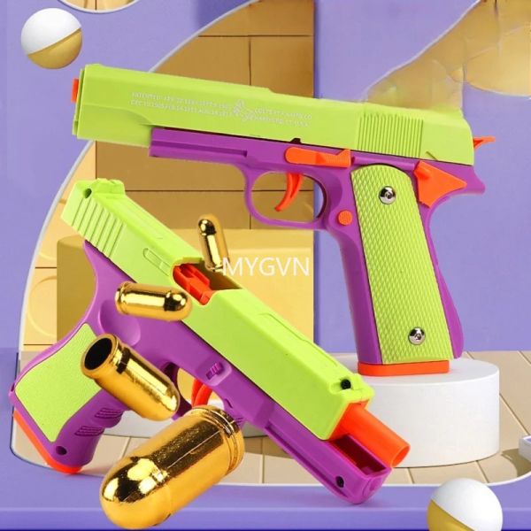 M1911 Toy Gun Shell Ejected Soft Bullet Pistol Manual mit Kugeln Multi Color Desert Eagle Blaster für Erwachsene Kinder Jungen