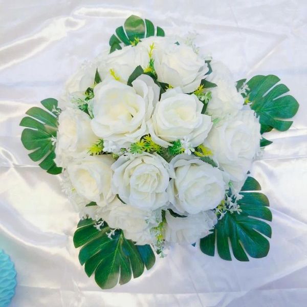 Декоративные цветы 2 шт. 30 см искусственный цветок розы шар для дома отдыха свадебный стол центральные украшения вечеринка дорога цитируется поцелуи