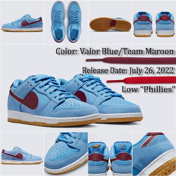 Phillies Running Shoes Preto Branco Panda Verde Brilho Cinza Nevoeiro Ginásio Vermelho Jackie Robinson Syracuse UNC Mens Womens Sports Trainers Blossom Bubbles Bacon Sneakers