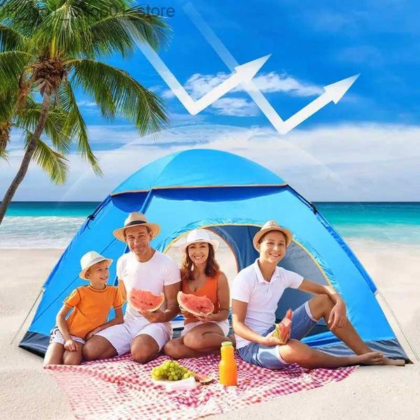 Torda de brinquedo Crianças Camping tenda de verão Tent de tenda portátil dobramento automático tenda pop -up ao ar livre barraca de tonalidade de praia para crianças adult q231220