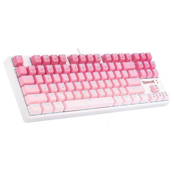 Tastiere Redragon K576Wgp Daksa Tkl Tastiera meccanica cablata 87 tasti Gradiente Pbt Keycap Interruttore rosso Rosa 231123 Drop Delivery Comp Dhuia