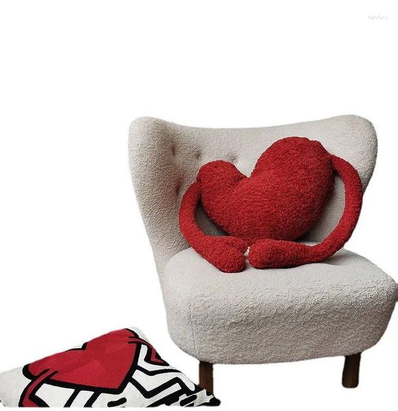 Cuscino 45x38 cm Kawaii Red Love Heart Cuscini per divano del soggiorno Kussenhoes Housse De Coussin Tessili per la casa Almofadas Cojines