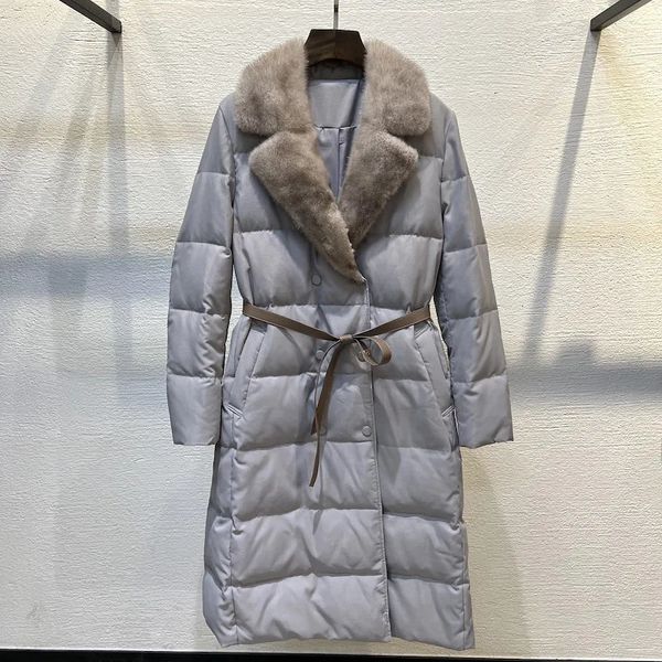 2023 Styles Fashion Long Down Coats Goose Women Luxury Mink Fur Lady Puffer Jacket 231220
