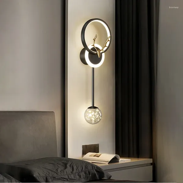 Lâmpada de parede moderna antler lâmpadas led para quarto estudo cabeceira interior corredor arandela luminárias escada decoração casa