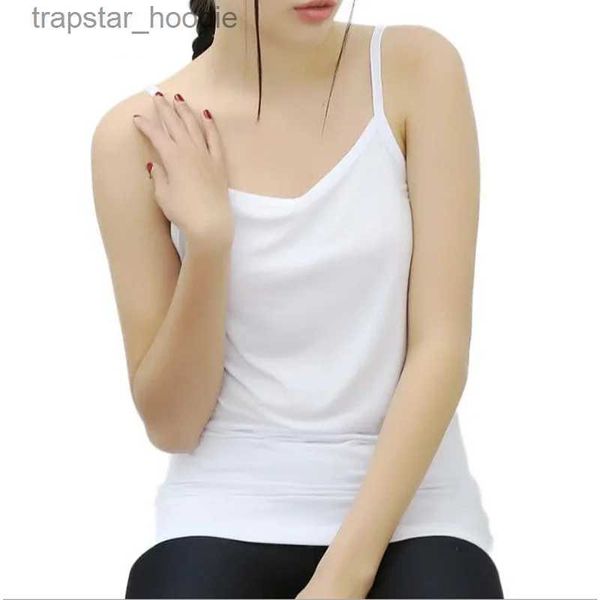 Kadın Tankları Camis Yaz Plus Boyut L-XXXL 4XL 5XL 6XL Kadınlar Yatık Gevşek Bambu Elyaf T-Shirt Tank Tops Kızlar Hatter yelek güneşi L231220