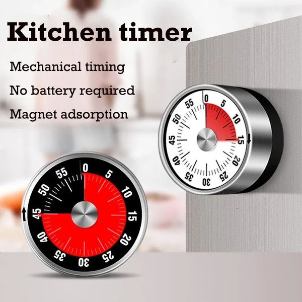 Temporizadores de cozinha Multifuncional Aço Inoxidável Temporizador Visual Mecânico Temporizador de Cozinha Com Alarme Alto Temporizador Magnético Cozinhando Lembrete de Contagem Regressiva 231219