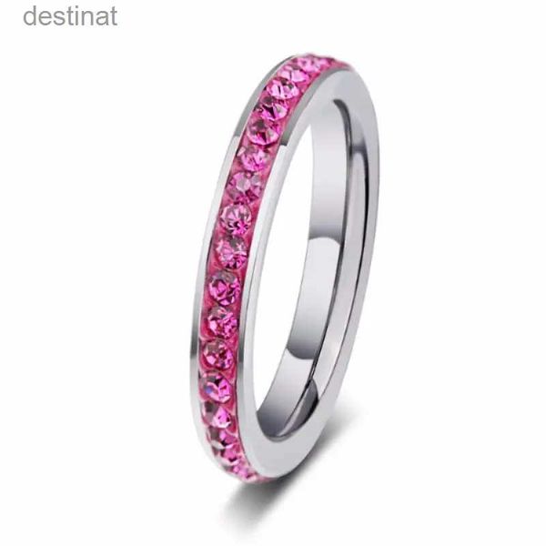 Solitärring QianBei Eleganter Tropfring aus Edelstahl für Frauen, versilbert, Farbe, Strass, Trauringe, Modeschmuck, heißer Verkauf, L231220