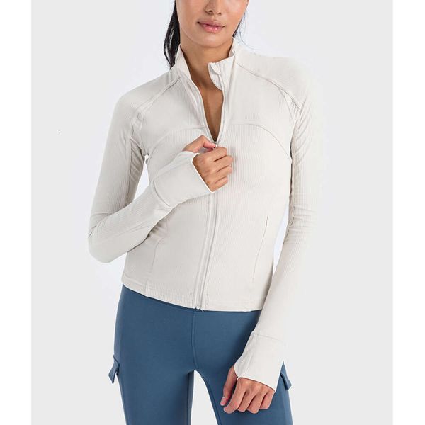 Lu Lu Lemens Align Yoga Gym Stripe Jacket Outdoor Jogging Sportswear Treinamento e Exercício Esporte Inverno Golf Wear Roupas Femininas Lemon Workout Gry