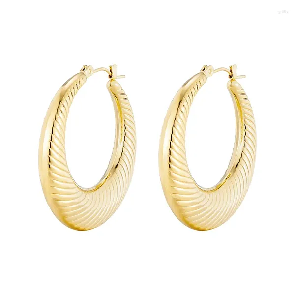 Hoop Ohrringe Vintage Gold Farbe Streifen C-förmigen Crescent Huggie Für Frauen Geschenk Punk Mond Halb Hoops Großhandel Aretes de Mujer