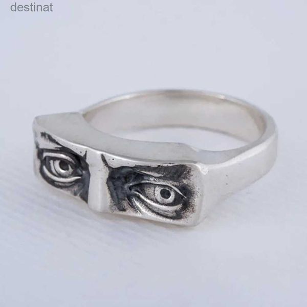 Solitaire Ring Vintage Punk Göz Yüzüğü İnsan Motosiklet Partisi Punk Domineering Ring Kadın Erkek Merak Av Yüzüğü Serin Hip Hop Jewelryl231220