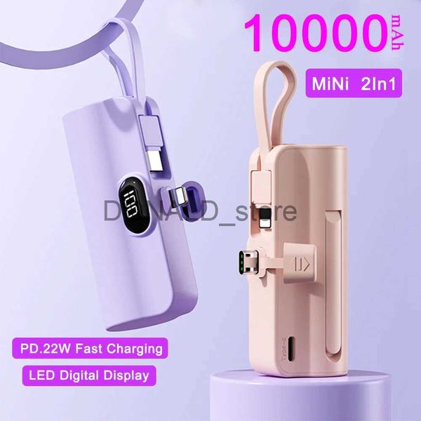 Banche di alimentazione per telefoni cellulari 10000mAh Mini Banca di alimentazione portatile Batteria esterna Plug Play Powerbank Tipo C Caricatore rapido ed efficace per iPhone Samsung Huawei J231220