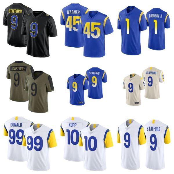 Top Maglia da calcio personalizzata uomo donna gioventù Matthew Stafford Kyren Williams Rushing FreemanKurt Warner Eric Dickerson Aaron Donald Cooper Kupp Cam Akers