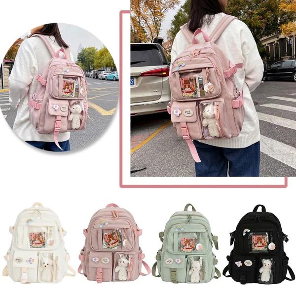 Rucksack Kawaii Frauen Ästhetische Schultasche Für Teenager Mädchen Rucksack Student Büchertaschen Reise Laptop Koreanischen Stil