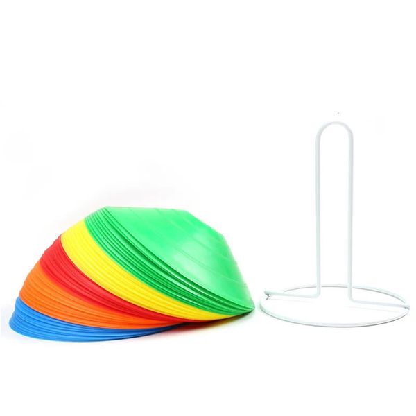 Conjunto de cone de disco para treinamento esportivo, cones de espaço com suporte de plástico para disco de jogo de bola de futebol 231219