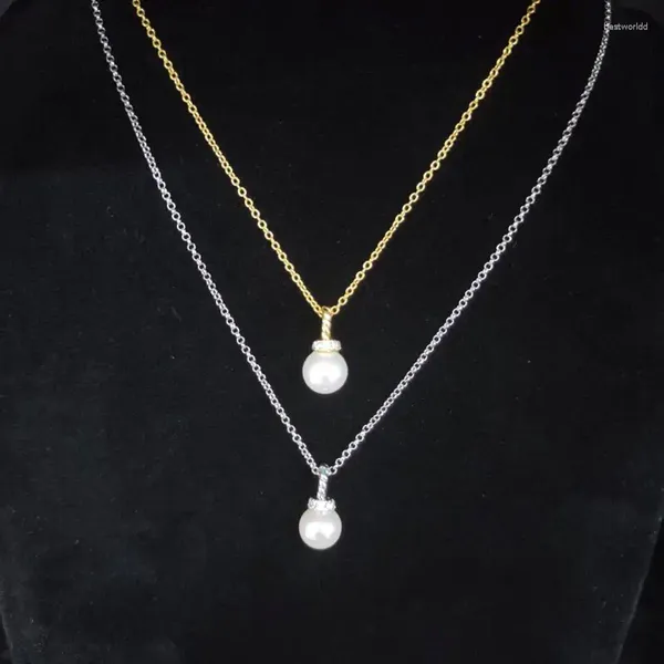 Catene DAVID ManYur American Jewellery Collana di perle in argento 925 di qualità superiore per donne Regalo affascinante