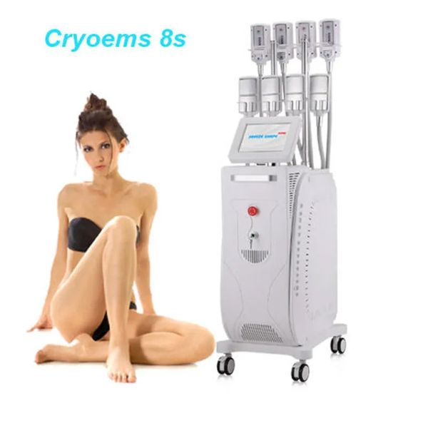 EMS verticale RF Cryo Lipolysis Pad 4/8 gestisce il grasso fresco sculping Cryo Slimming Beauty Machine