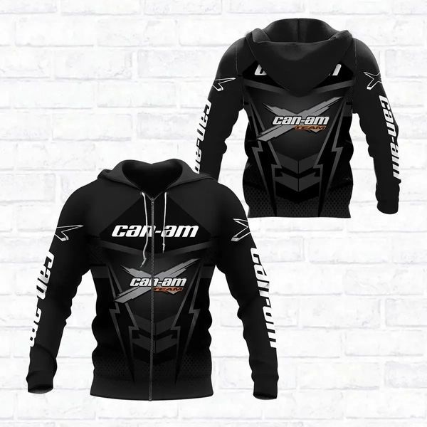 Moletons masculinos Brp Canam 3DPrint Est Offroad Racing Car Único Homens Mulheres Cozy Harajuku Casual Streetwear HoodiesZipSweatshirt Estilo 2 231219