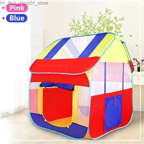 Toy Tents House für Kinderzelt House Campingspiel Zelt kleine Häuser für Mädchen Farbblock Design Neujahr Geschenk für Kid Q231220