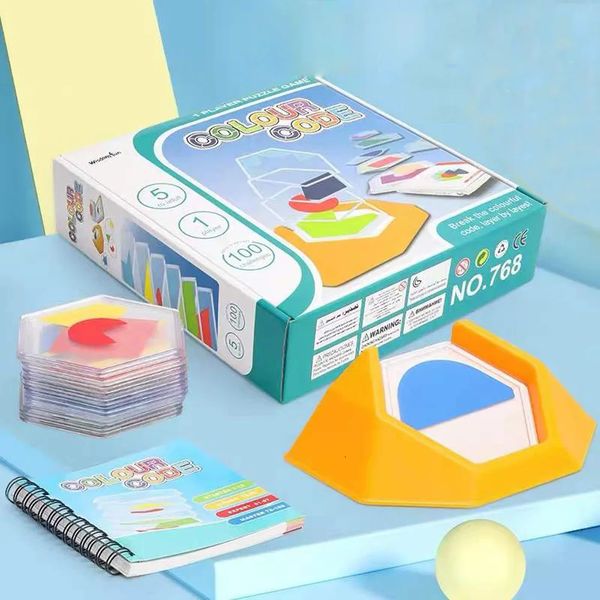 3D Bulmaca 100 meydan okuma renk kodu bulmaca oyunları tangram yapboz tahtası oyuncaklar çocuk figürü biliş mekansal düşünme oyuncak öğrenme becerileri 231219