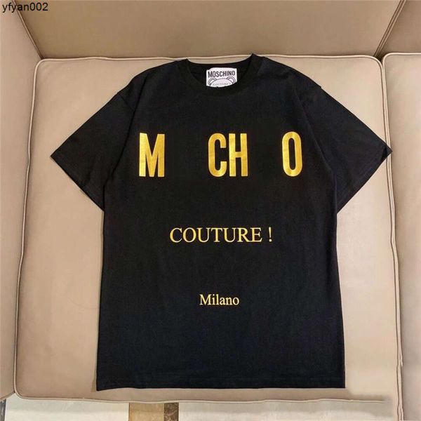 Marche Comfort Colori magliette Peluche Lettera Stampa grafica Tempo libero Moda Durevole Qualità Coppia Designer Nero Bianco Uomo Donna Abbigliamento Top