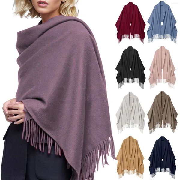 Lenços lenço de lã para mulheres 80 '' 27 '' senhoras lenços caixa de presente pashmina xales e envoltórios grossos grandes envoltórios de cabeça xale