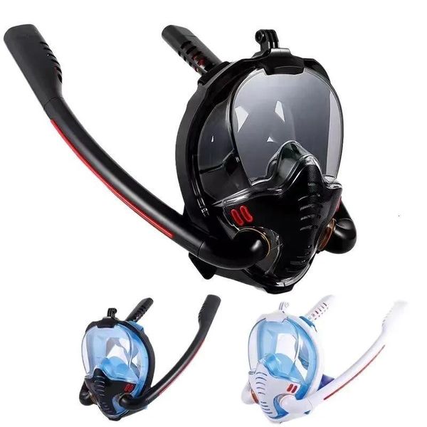 Maschere Maschere per immersione Doppia maschera per lo snorkeling Tubo Maschera per immersione Adulti Maschera per nuoto per bambini Occhiali da sub Respirazione subacquea autonoma A