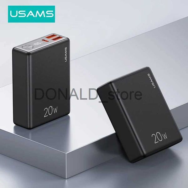 Cep Telefonu Güç Bankaları USAMS 10000mAH Güç Bankası 20W PD Hızlı Şarj Powerbank QC3.0 Dijital Ekran İPhone için Taşınabilir Harici Pil Şarj Cihazı Xiaomi J231220