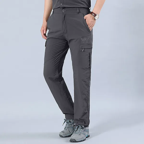Мужские брюки, мужские эластичные рабочие штаны для пеших прогулок, легкие ветрозащитные спортивные штаны для путешествий на открытом воздухе, широкие штаны для упражнений