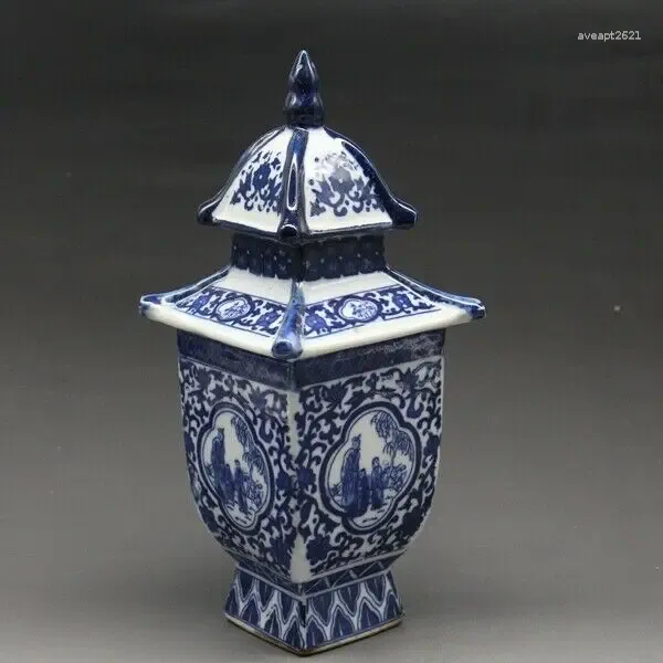 Bottiglie Old Lavoro Jingdezhen in porcellana dipinto del vaso Dowager W Qianlong Marks