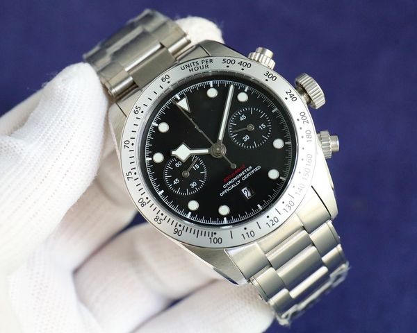 Orologio da uomo da 41mm Designer Watch Biwan Chronograph Steel Watch Serie Business Watch Business