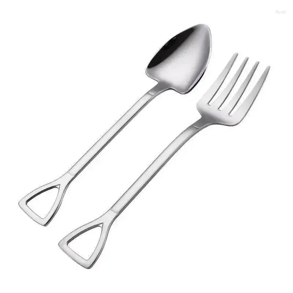 Geschirrsets 1PCS Shovel Löffel Edelstahl Kaffeeform Löffel Spiritierter Tee Zucker Rühreis Eiscreme