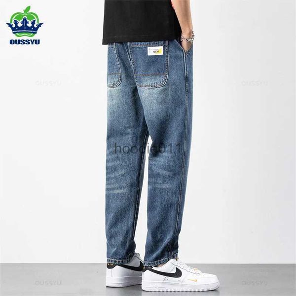 Jeans da uomo Autunno Inverno Jeans in cotone di alta qualità Uomo Pantaloni alla caviglia Harem Classico retrò blu Pantaloni in denim larghi di marca 28-38 L231220