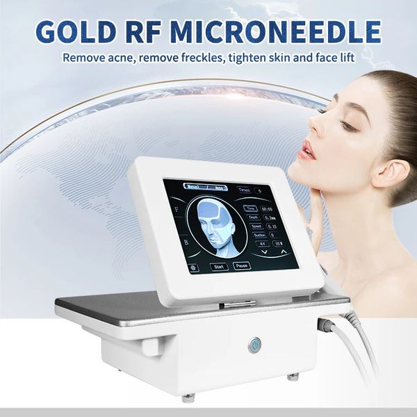 Macchina per microaghi RF frazionaria in oro professionale per il sollevamento della pelle, attrezzatura per la macchina del salone di bellezza, per la rimozione delle smagliature della cicatrice dell'acne