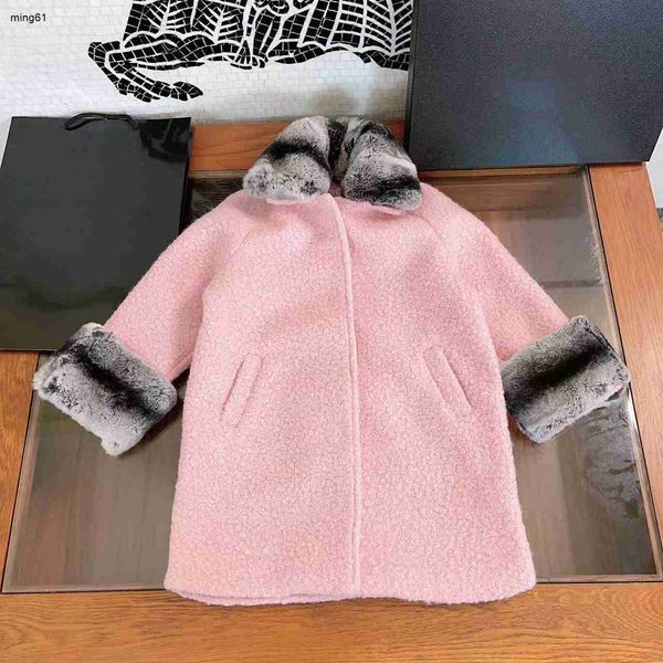 Marke Winter Baby Coat Kunstfell Kinder Designerjacke Größe 90-150 Turndown-Kragen Mädchen Windbrecher bequeme warme Kleidung Dez.10