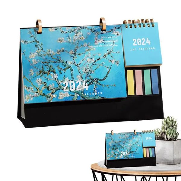 Настольный календарь в стиле ретро, расписание на 2024 год, настольная бумага для планирования, офисные канцелярские принадлежности 231220