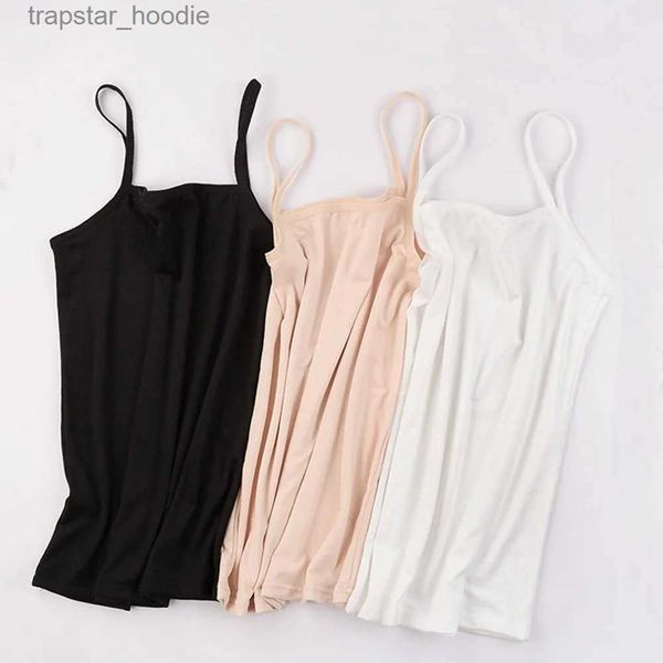 Frauen Tanks Camis 2023 Sommer Tops Schwarz weiß Nude Spaghetti-Gurt Camisole T-Shirts Sleless Tube Top Frauen Bodenhemden für Kleiderbluse L231220