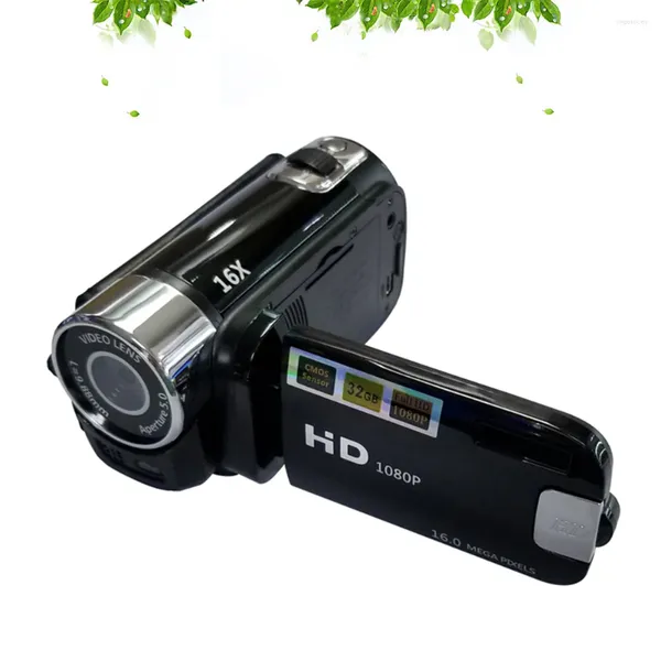Fotocamere digitali Videocamera professionale con luce LED 1080P ad alta definizione (Nero)