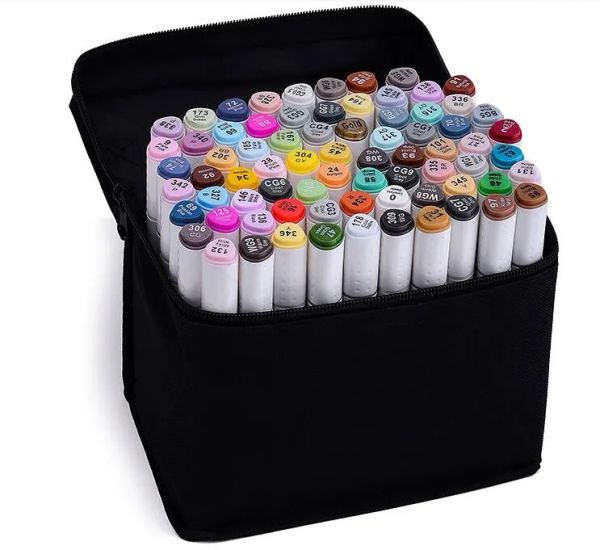 Großhandel TOUCHSeven Art Marker Stift Doppelköpfiges Markierungsset 218 Farben Markierungsstift Alkohol Öl Animation Design Farbe Skizzenmarkierungen ZZ