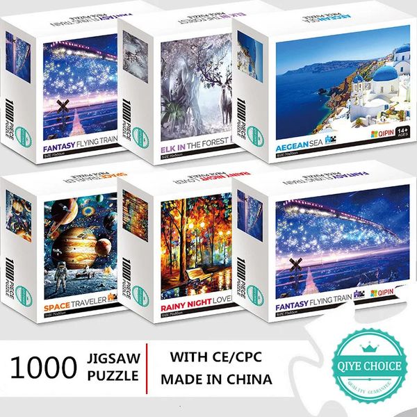 3D Puzzles de alta qualidade 1000 peças Jigsaw para adultos Famous Picture The Starry Night Space Traveler Diy Puzzle Toys 231219