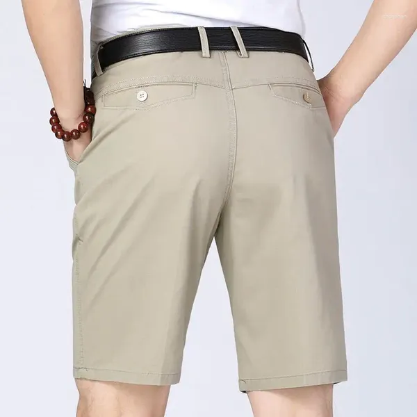 Männer Shorts 2023 Männer Sommer Mode Einfarbig Baumwolle Gerade Knie Länge Hosen Männliche Hohe Qualität Business Casual Strand Ropa hombre