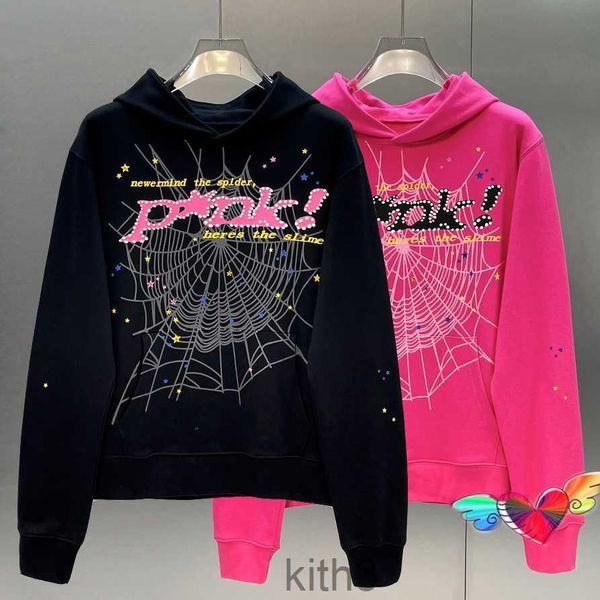 Tasarımcılar Young Thug 1 Yüksek Kaliteli Hoodies Hip Hop P*Nk Web Puff Baskı SP5der 555555 HOUTIE ERKEKLER KADIN MEL MALLAK DÜZENLEŞTİRME SÜTLERİ Ağır Kumaş Külot Qyzb