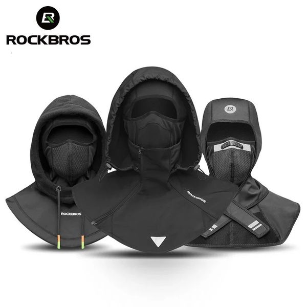 Rockbros Großhandel Winter Radfahren Gesichtsmaske Kapuze balaclava warmes windproofes Ski Maske Fleece Doppelschicht Motorradsrollermaske 231220