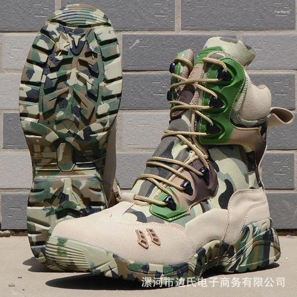 Botas táticas para homens camuflagem militar combate homens sapatos de alta qualidade homem anti deslizamento caça