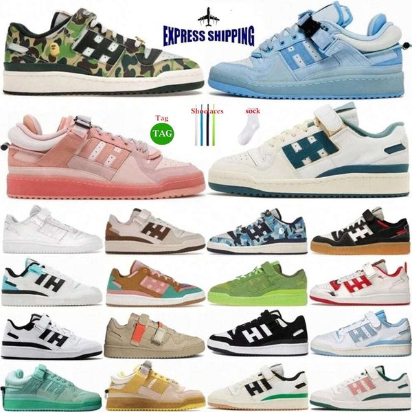 Forum 84 New Bad Bunny Buckle Low Sapatos Casuais Forum 84 Low Coffee House Marrom Rosa Ovo costas Branco Cinza OG Tênis plataforma de trigo azul brilhante Moda feminina masculina