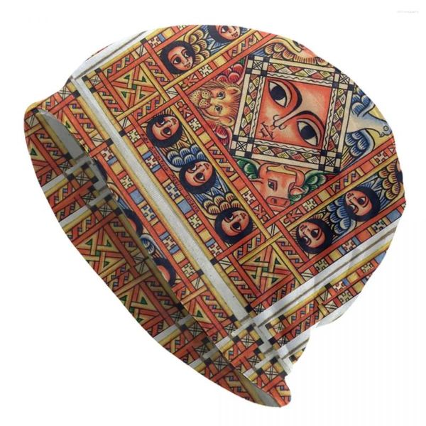 Boinas etíopes de arte antiga capuz chapéus de moda de moda para homens homens inverno quente boêmia skullies gorros