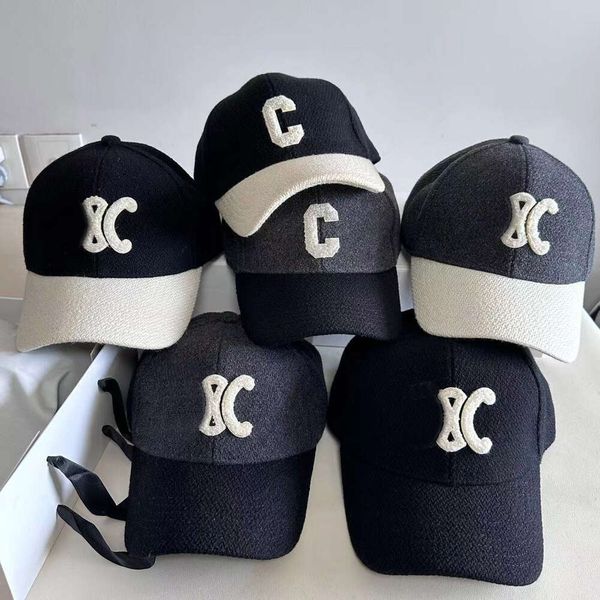 Designer Celina Hut Cap C-Letter New Hut Klassische Wolle Triumph Baseball Hat Baseball Hat Frauen Herbst/Winter Freizeit vielseitige koreanische Entenzunge Hut Männer